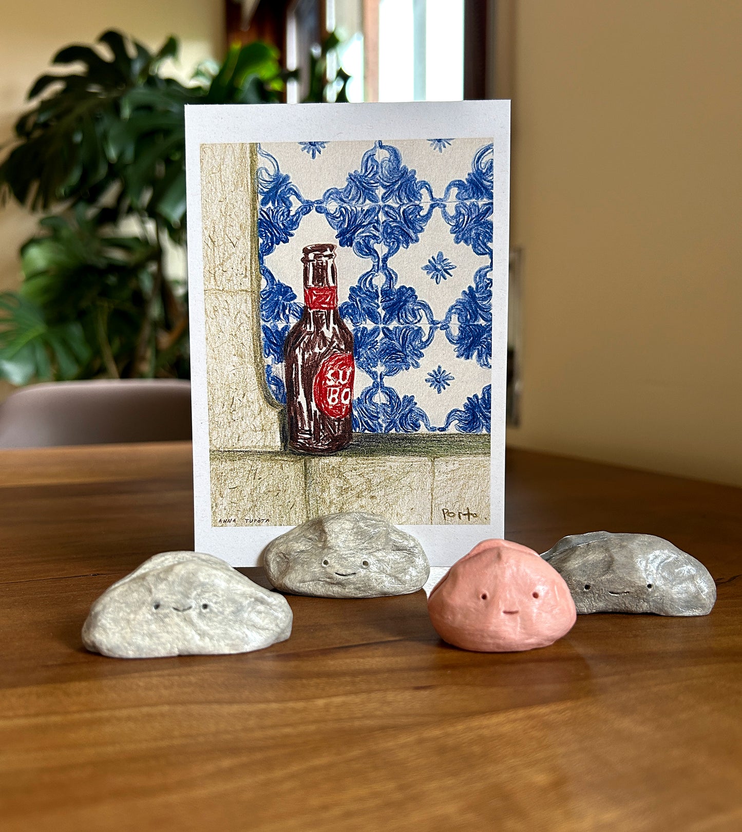 Cute Pebble Postcard & Photo Holder
