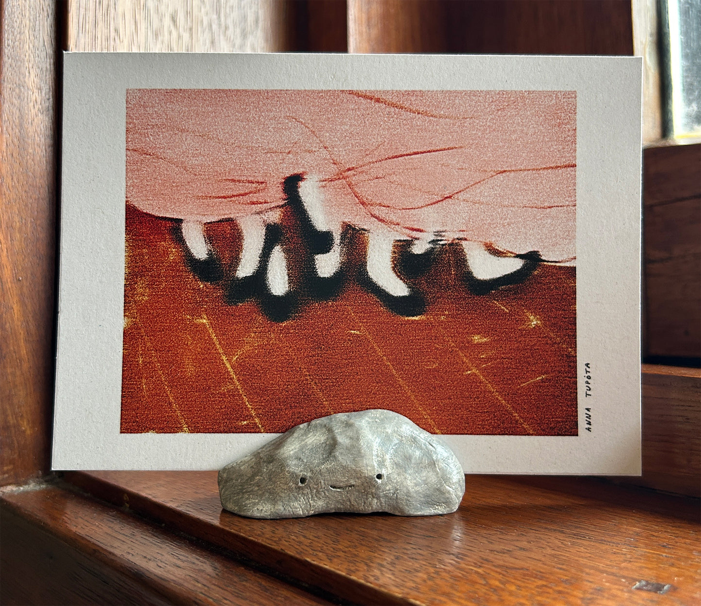 Cute Pebble Postcard & Photo Holder